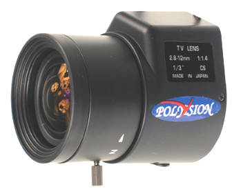 PVL2812Z14AI; 1/3, vari 2,8-12mm, F1.4, 86 - 27, Video Drive, CS
